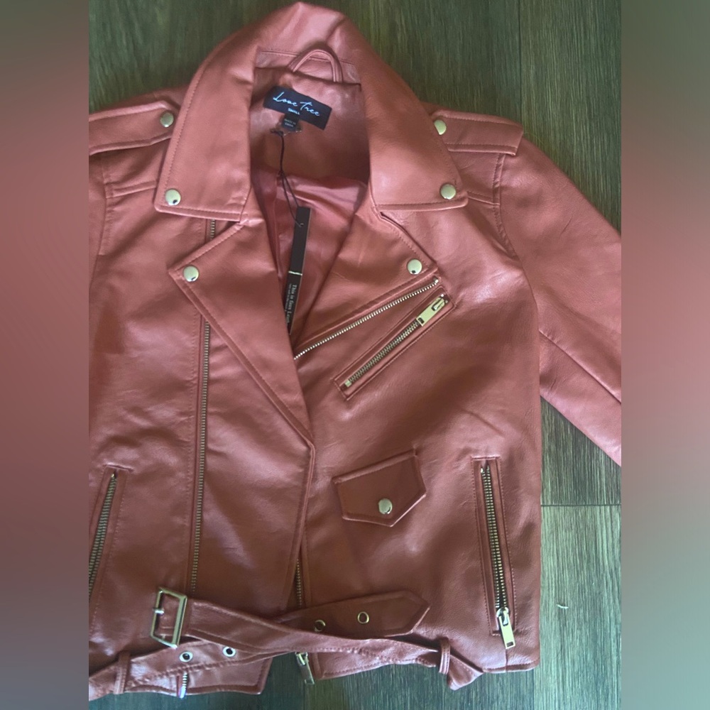 Brand new pink leather jacket!